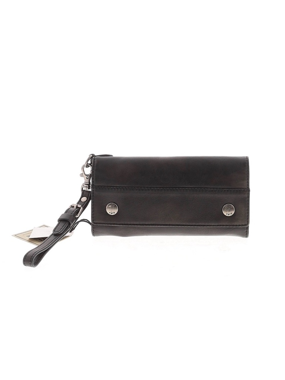 Frye Black Leather Wristlet Clutch Wallet with Silver Hardware Brand New In Box!